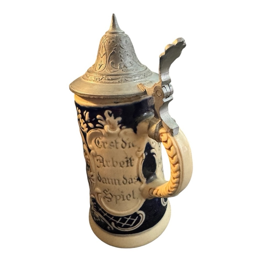 Vintage Ceramic Mini Beer Stein with Lid - Picture 2 of 9